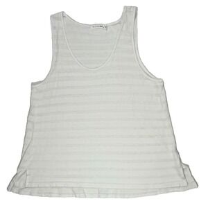 RAG & BONE Camden Striped Cotton/Linen White Tank Women's Size Small Classic